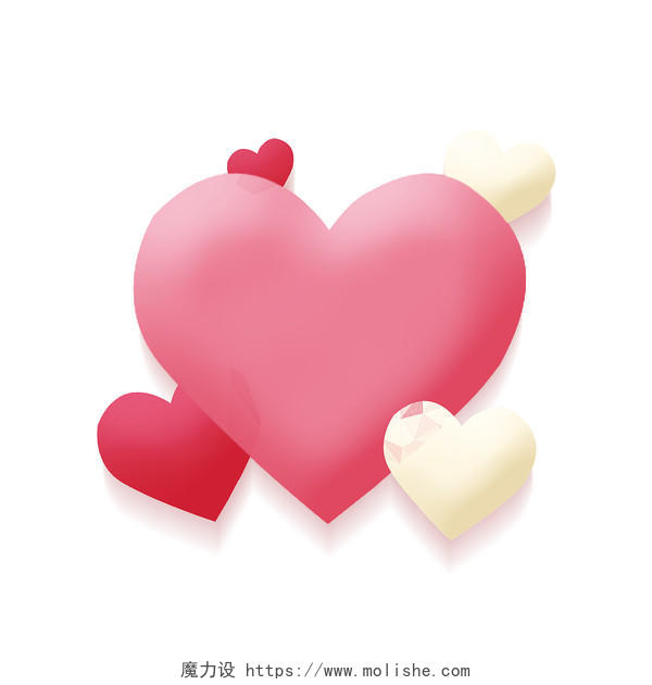 粉色爱心可爱爱情心形520情人节PNG素材520情人节表白元素